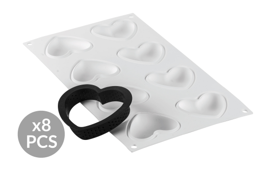MimoMix - Kit Tarte Ring Herz 80x70mm, 8 Nutzen