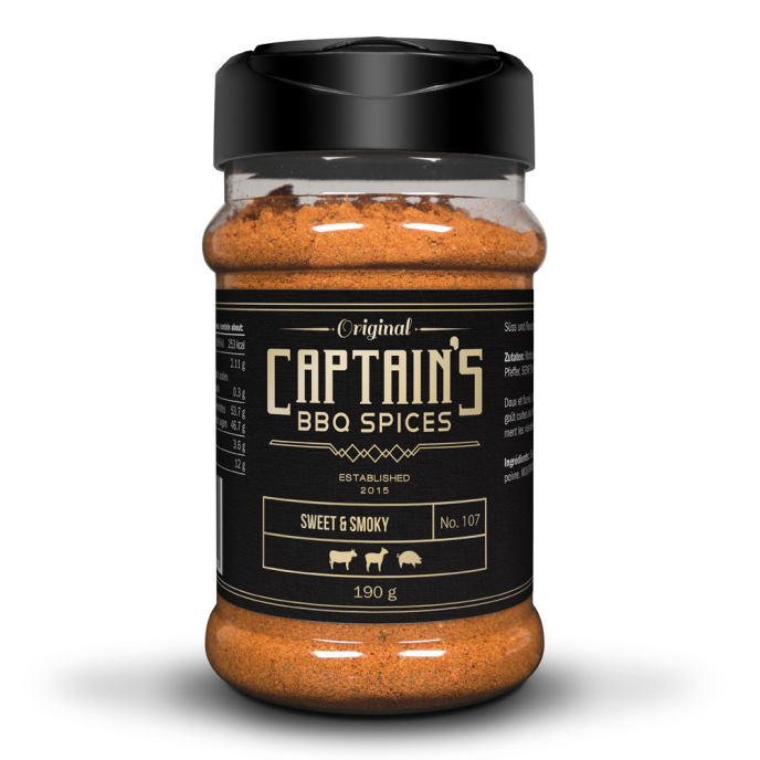 Captains BBQ Spice - Sweet &amp;amp; Smoky, 190g